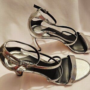 Antonio Melani Silver Strappy Shoes
